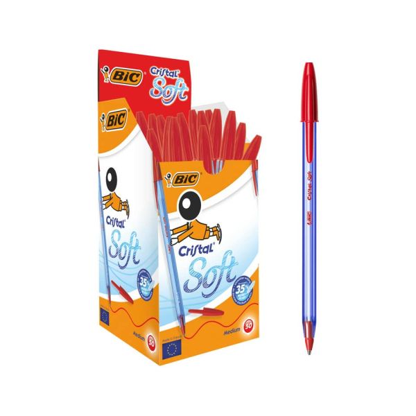 Penna a sfera BIC Cristal Soft 1,2 mm rosso conf. 50 pezzi - 9185201