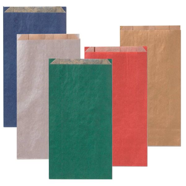 Sacchetti in carta Multicolor 12x22 + 4 cm conf. 100 pz Rex-Sadoch tinte unite scure assortite - MLC04DAR