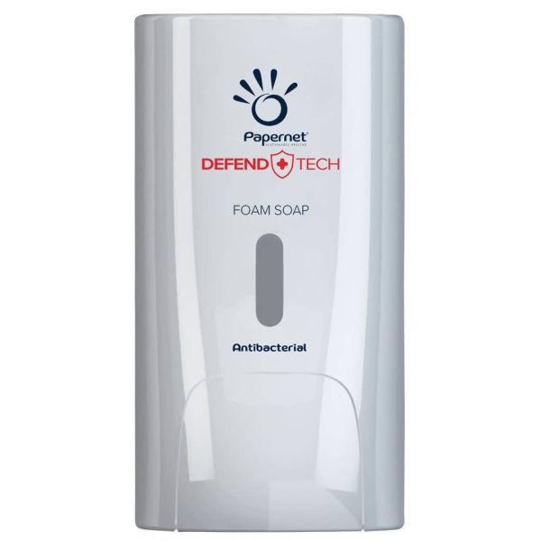 Dispenser antibatterico per sapone in schiuma Papernet Defend Tech bianco 22 x 11,6 x 13,9 cm - capacità 0,5 L - 416150
