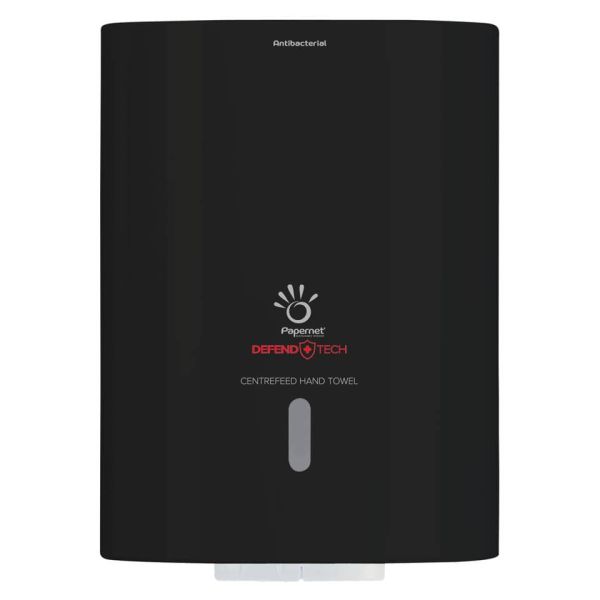 Dispenser Centerfeed per asciugamani antibatterico a sfilo centrale - 30x22,5x22,5 cm Papernet nero - 417208