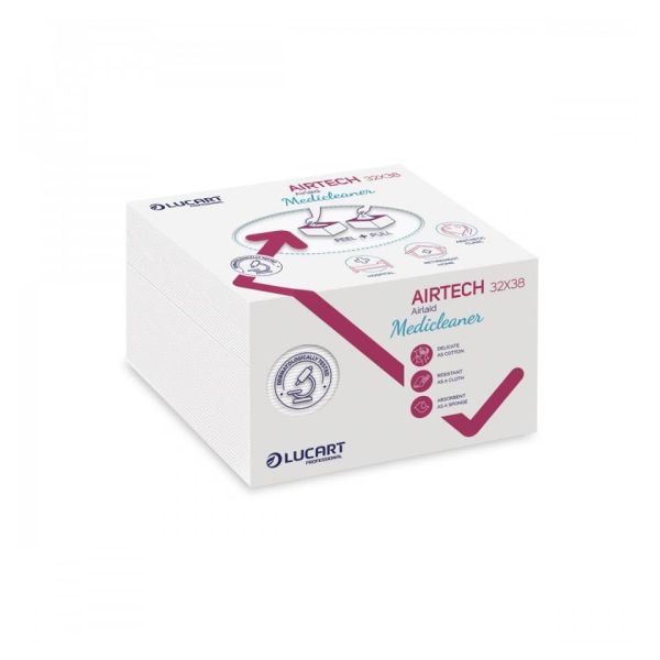 Panni multiuso piegati Airtech Medicleaner Lucart Professional 32x38 mm - conf. 60 pezzi - 853024J