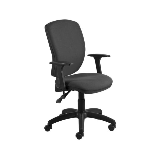 Seduta operativa Mirage Back-system in tessuto ignifugo Seditaly con braccioli fissi nero - MRG0C3Q0CB833