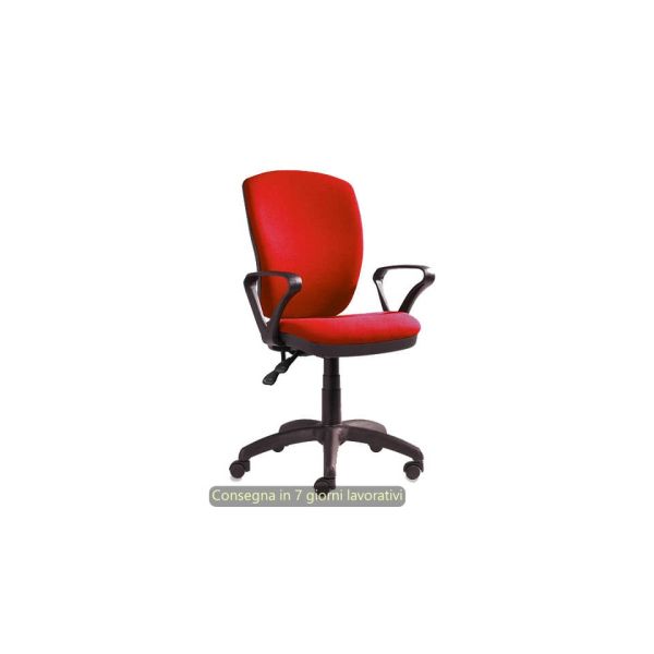 Seduta operativa Mirage Back-system in tessuto ignifugo Seditaly con braccioli fissi rosso - MRG0C3Q0CB411