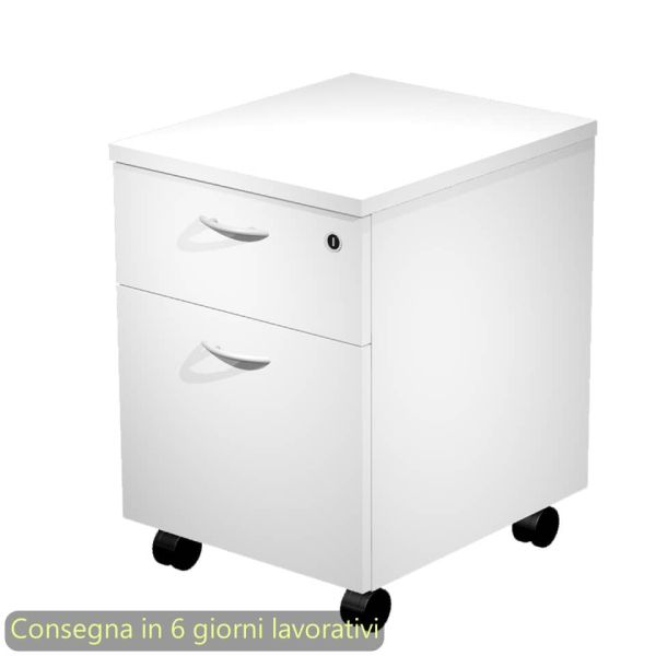 Cassettiera con ruote Artexport Presto 1 cassetto + 1 classificatore - smontata 41,8x52x59,5 cm bianco - 60022/3