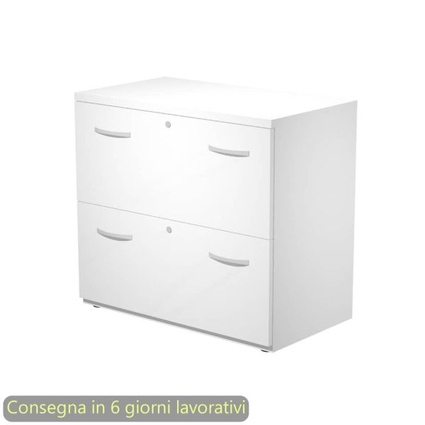 Mobile classificatore Flex 2 cassetti con serratura 80x46xH.73 cm Artexport bianco - BB+CL-B/3