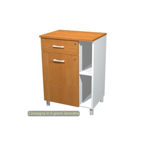 Mobile di servizio angolo Ristoro 60x45xH.84 cm Artexport noce chiaro/bianco - 2872.1/34