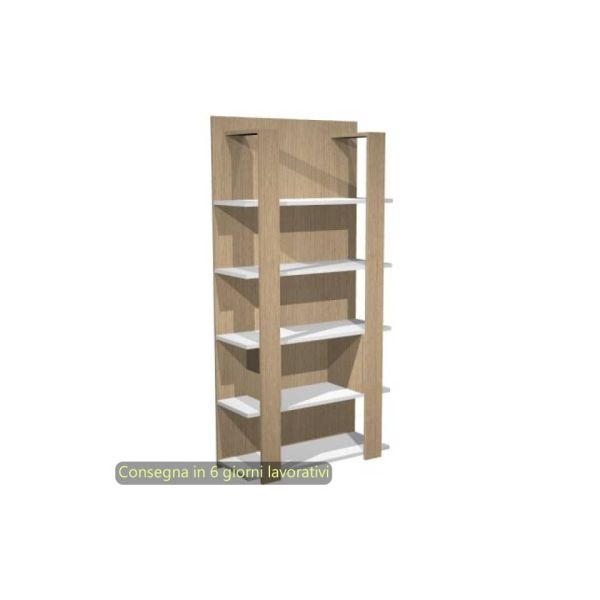 Libreria alta a giorno 5 ripiani 100x38,6xH.198 cm Artexport rovere/bianco - 15110/C3