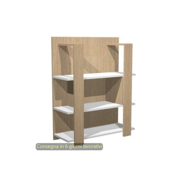 Libreria media a giorno 3 ripiani 100x38,6xH.123,6 cm Artexport rovere/bianco - 15115/C3