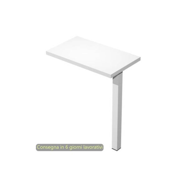 Allungo reversibile piano bianco dx/sx 60x35xH.72,5 cm gamba in metallo Venere P60 Artexport @681-3-AN