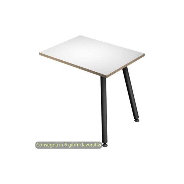 Allungo reversibile per scrivanie Skinny Metal 60x80xH.74,4 cm gambe met. nere Artexport piano bianco - 6417-DJA-3C-AQ