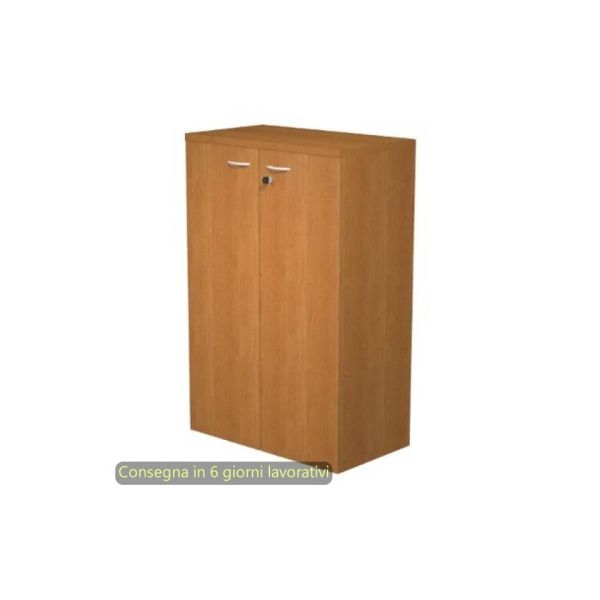 Mobile medio con ante con serratura 80x35xH.120 cm 2 ripiani Presto Artexport noce chiaro - 035-69M/4