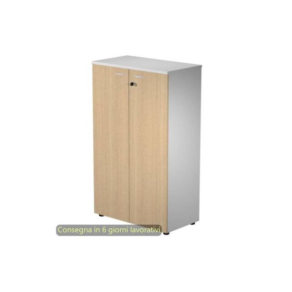 Mobile medio con serratura Presto 80x44xH.120 cm - struttura grigia Artexport ante rovere - 535-69M/C