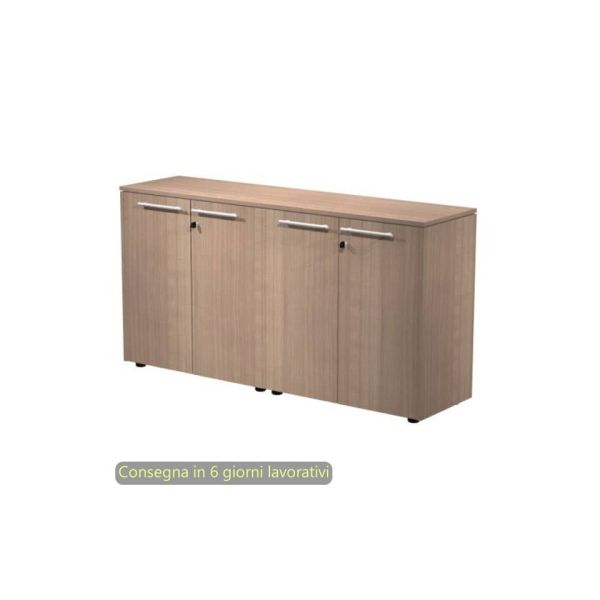 Coppia armadi bassi con ante melaminico con serratura 162,8x43xH.81,4 cm Flora Artexport ciliegio arabis - 930C-67x2/K