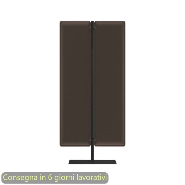 Piantana mobile in metallo nero con 2 pannelli fonoassorbenti antracite Moody Artexport 83,8xH.180 cm BSJ16-IR+BSAM-AQ