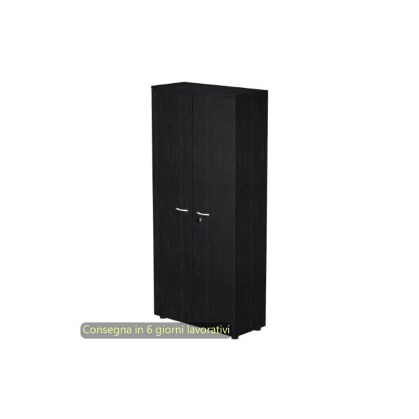 Mobile alto con ante con serratura 80x35xH.180 cm 3 ripiani Presto Artexport nero - 038-39-75M/8