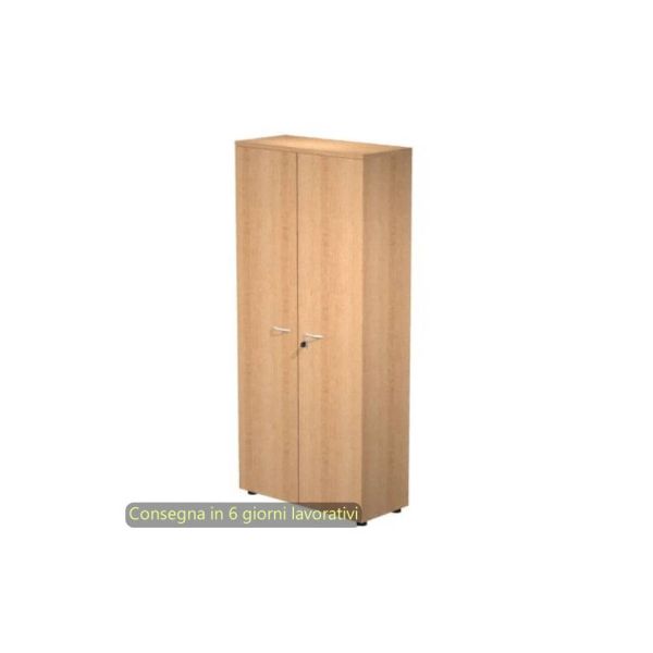 Mobile alto con ante con serratura 80x35xH.180 cm 3 ripiani Presto Artexport faggio - 038-39-75M/6