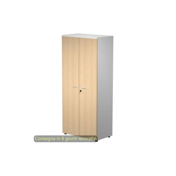 Mobile alto con serratura Presto 80x44xH.180 cm - struttura grigia Artexport ante rovere - 538-39-75M/C