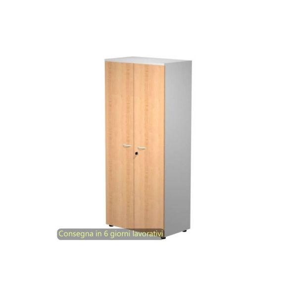 Mobile alto con serratura Presto 80x44xH.180 cm - struttura grigia Artexport ante faggio - 538-39-75M/6