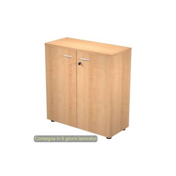 Mobile basso con ante in melaminico con serratura 80x35xH.72 cm Presto Artexport faggio - 030-67M/6