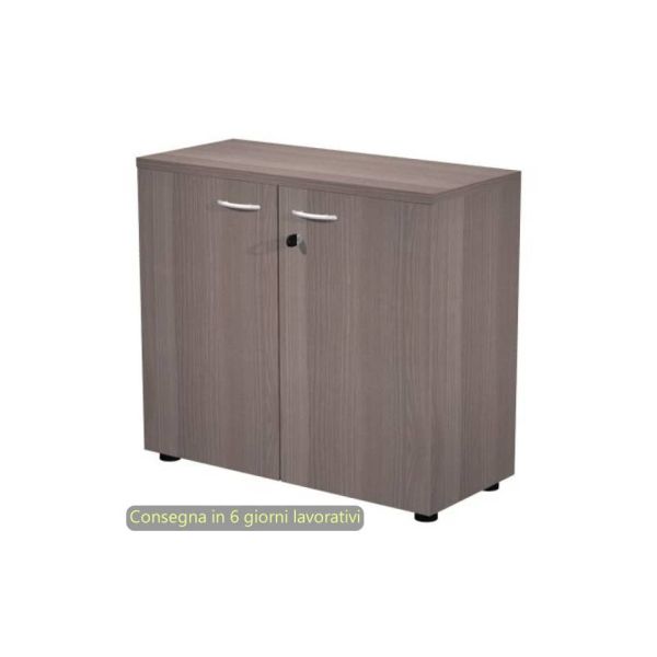 Mobile basso con ante in melaminico con serratura 80x35xH.72 cm Presto Artexport frassino toscano - 030-67M/F