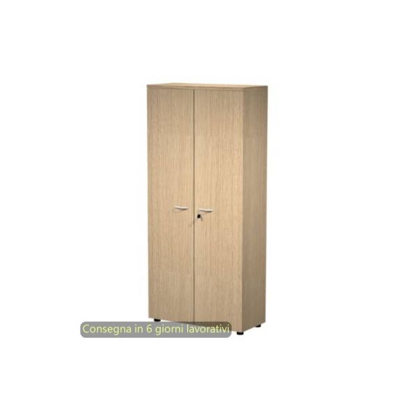Mobile alto con ante con serratura 80x35xH.180 cm 3 ripiani Presto Artexport rovere - 038-39-75M/C