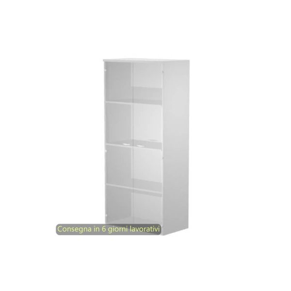 Mobile alto Presto 3 ripiani - ante in vetro satinato struttura bianco Artexport 80x44xH.180 cm - 538-39-75G