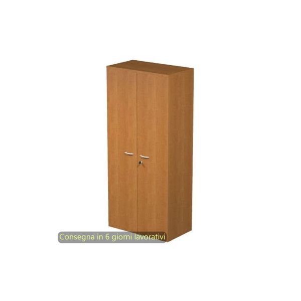 Mobile alto con ante con serratura 80x35xH.180 cm 3 ripiani Presto Artexport noce chiaro - 038-39-75M/4