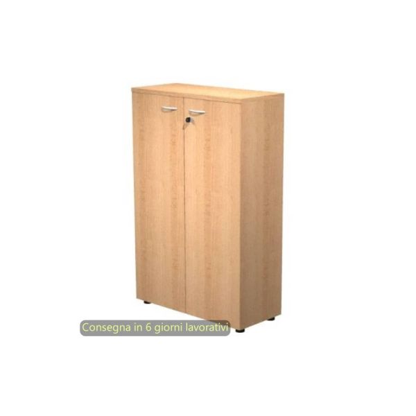 Mobile medio con ante con serratura 80x35xH.120 cm 2 ripiani Presto Artexport faggio - 035-69M/6
