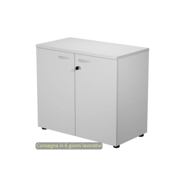 Mobile basso con serratura Presto 80x44xH.72 cm - struttura grigia Artexport ante grigie - 530-67M/9