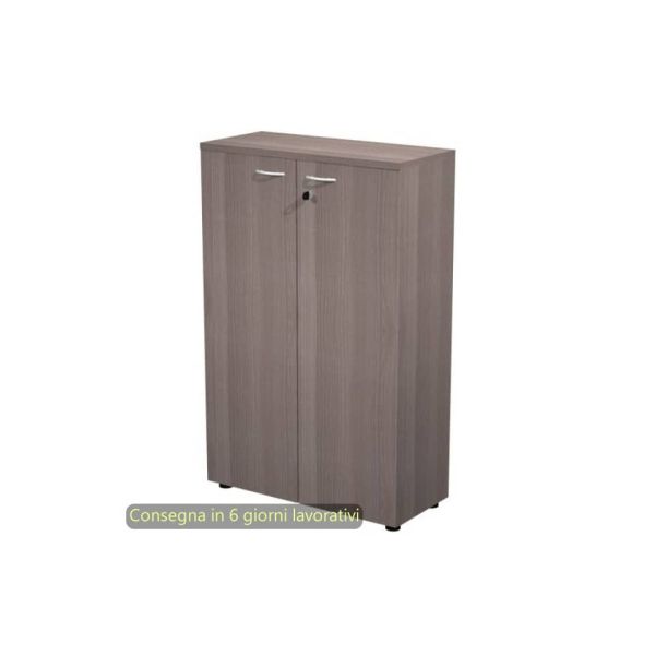 Mobile medio con ante con serratura 80x35xH.120 cm 2 ripiani Presto Artexport frassino toscano - 035-69M/F