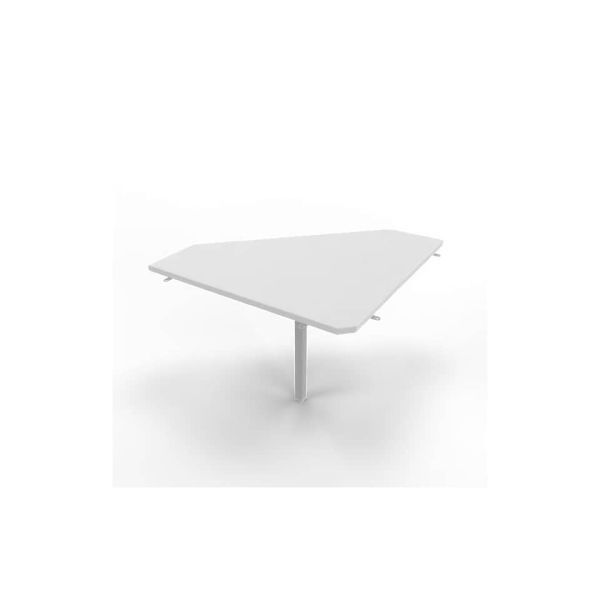 Raccordo 90° piano grigio 84x84xH.75 cm gamba in acciaio argento per scrivanie Practika P4 Quadrifoglio ECRA9004-GR-A