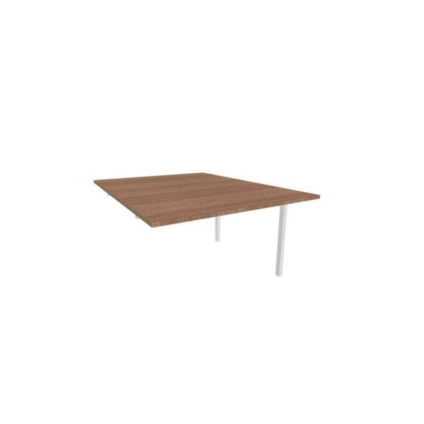 Postazione aggiuntiva bench piano noce 120x160xH.75 cm gamba a ponte in acciaio argento Practika P3 - ECBIC12-NO-A