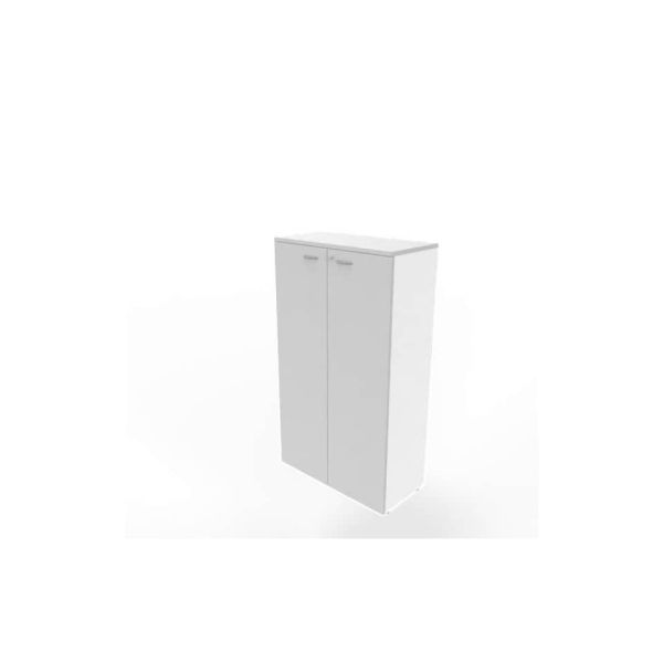 Armadio medio con ante battenti grigio scocca bianca 90x45xH.160 cm linea Practika Quadrifoglio - ECEL90L-GR-BA-GR