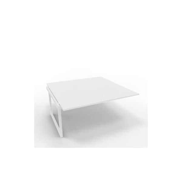Postazione aggiuntiva bench piano bianco 160x160xH.75 cm gamba ad anello in acciaio bianco Practika P2 ECBIA16-BA-I