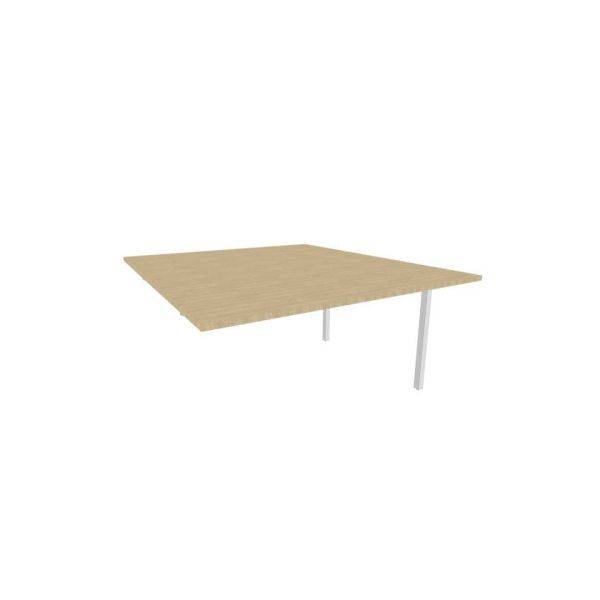 Postazione aggiuntiva bench piano rovere 140x160xH.75 cm gamba a ponte in acciaio argento Practika P3 - ECBIC14-RK-A