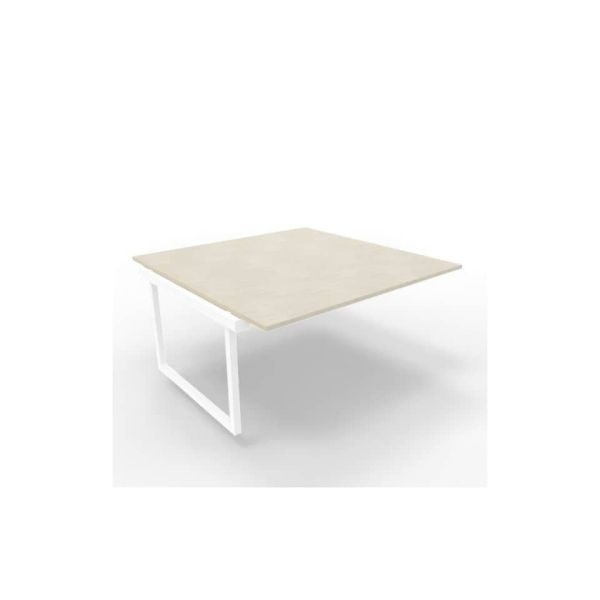 Postazione aggiuntiva bench cemento 160x160xH.75 cm gamba ad anello in acciaio bianco Practika P2 ECBIA16-CL-I