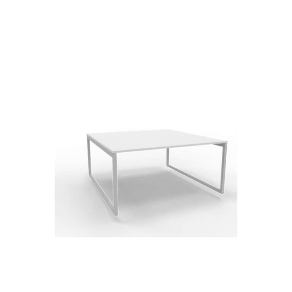 Bench piano grigio 160x160xH.75 cm gamba ad anello in acciaio argento linea Practika P2 Quadrifoglio - ECBEA16-GR-A
