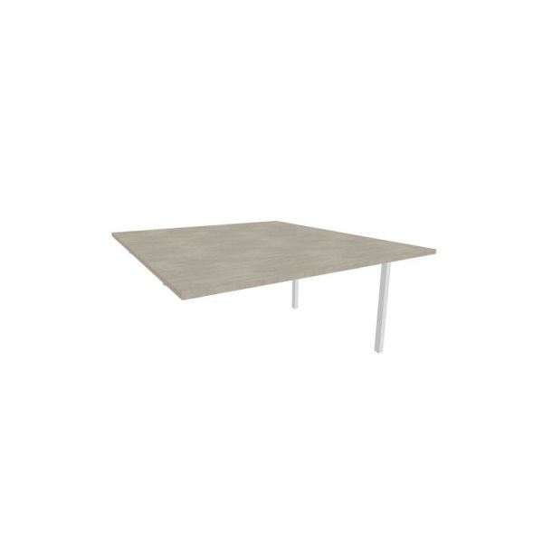 Postazione aggiuntiva bench cemento 140x160xH.75 cm gamba a ponte in acciaio argento Practika P3 - ECBIC14-CL-A