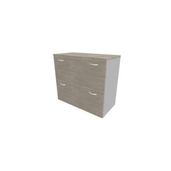 Armadio basso cemento con scocca argento 90x45xH.81,5 cm con due classificatori estraibili Practika - ECEB90C-CL-AA-CL