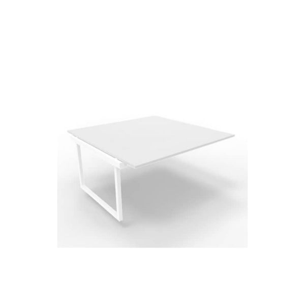Postazione aggiuntiva bench piano grigio 160x160xH.75 cm gamba ad anello in acciaio bianco Practika P2 ECBIA16-GR-I