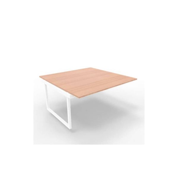 Postazione aggiuntiva bench piano noce 160x160xH.75 cm gamba ad anello in acciaio bianco Practika P2 ECBIA16-NO-I