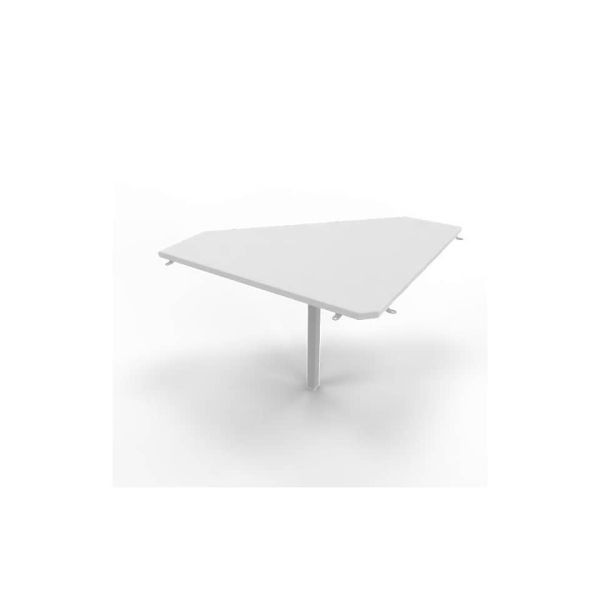 Raccordo 90° piano grigio 84x84xH.75 cm gamba in acciaio argento per scrivanie Practika P1 Quadrifoglio ECRA9001-GR-A