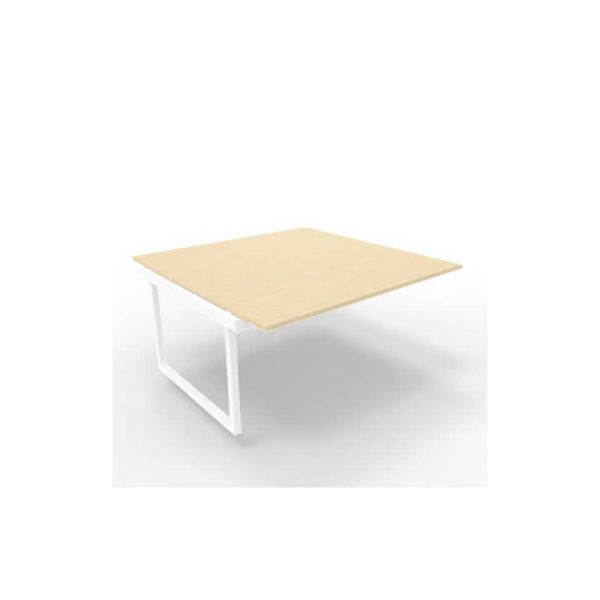 Postazione aggiuntiva bench piano rovere 160x160xH.75 cm gamba ad anello in acciaio bianco Practika P2 ECBIA16-RK-I