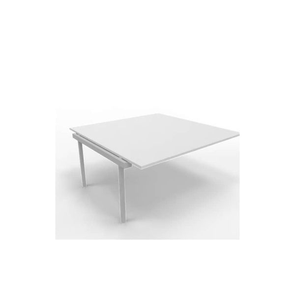 Postazione aggiuntiva bench piano grigio 160x160xH.75 cm gamba a ponte in acciaio argento Practika P3 - ECBIC16-GR-A