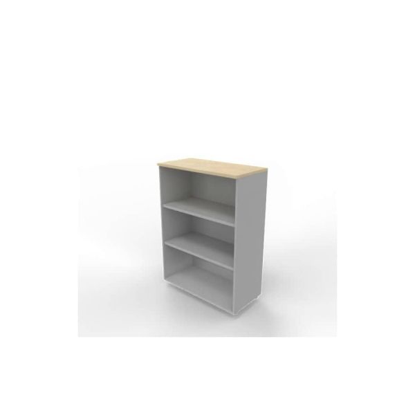 Armadio a giorno medio finitura rovere scocca argento 90x45xH.123,2 cm linea Practika Quadrifoglio - ECEM90G-RK-AA