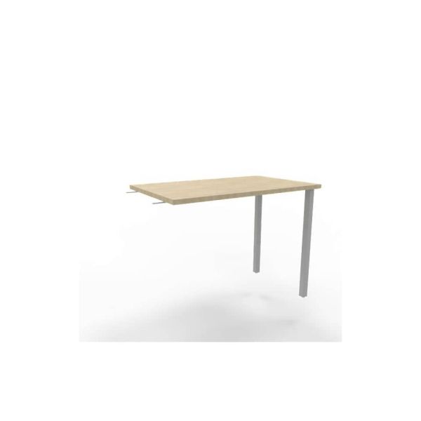 Dattilo scrivania sospeso piano rovere 100x60xH.75 cm gamba sez. quadrata in acciaio argento Practika ECDM100-RK-A