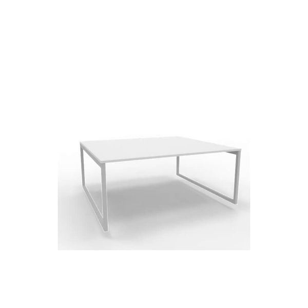 Bench piano grigio 180x160xH.75 cm gamba ad anello in acciaio argento linea Practika P2 Quadrifoglio - ECBEA18-GR-A