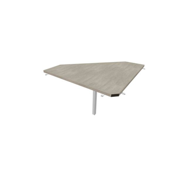 Raccordo 90° piano cemento 84x84xH.75 cm gamba in acciaio argento per scrivanie Practika P1 Quadrifoglio ECRA9001-CL-A