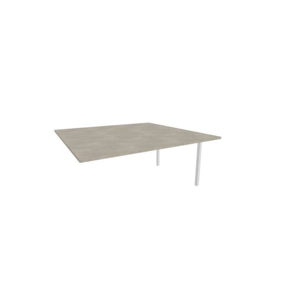 Postazione aggiuntiva bench piano rovere 160x160xH.75 cm gamba a ponte in acciaio argento Practika P3 - ECBIC16-RK-A