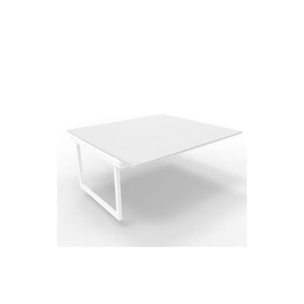Postazione aggiuntiva bench piano grigio 180x160xH.75 cm gamba ad anello in acciaio bianco Practika P2 ECBIA18-GR-I